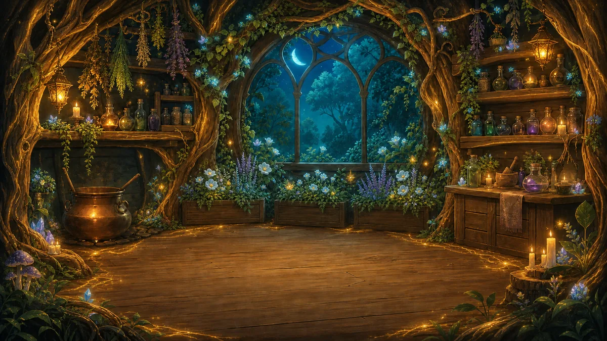 The old, overgrown workshop
