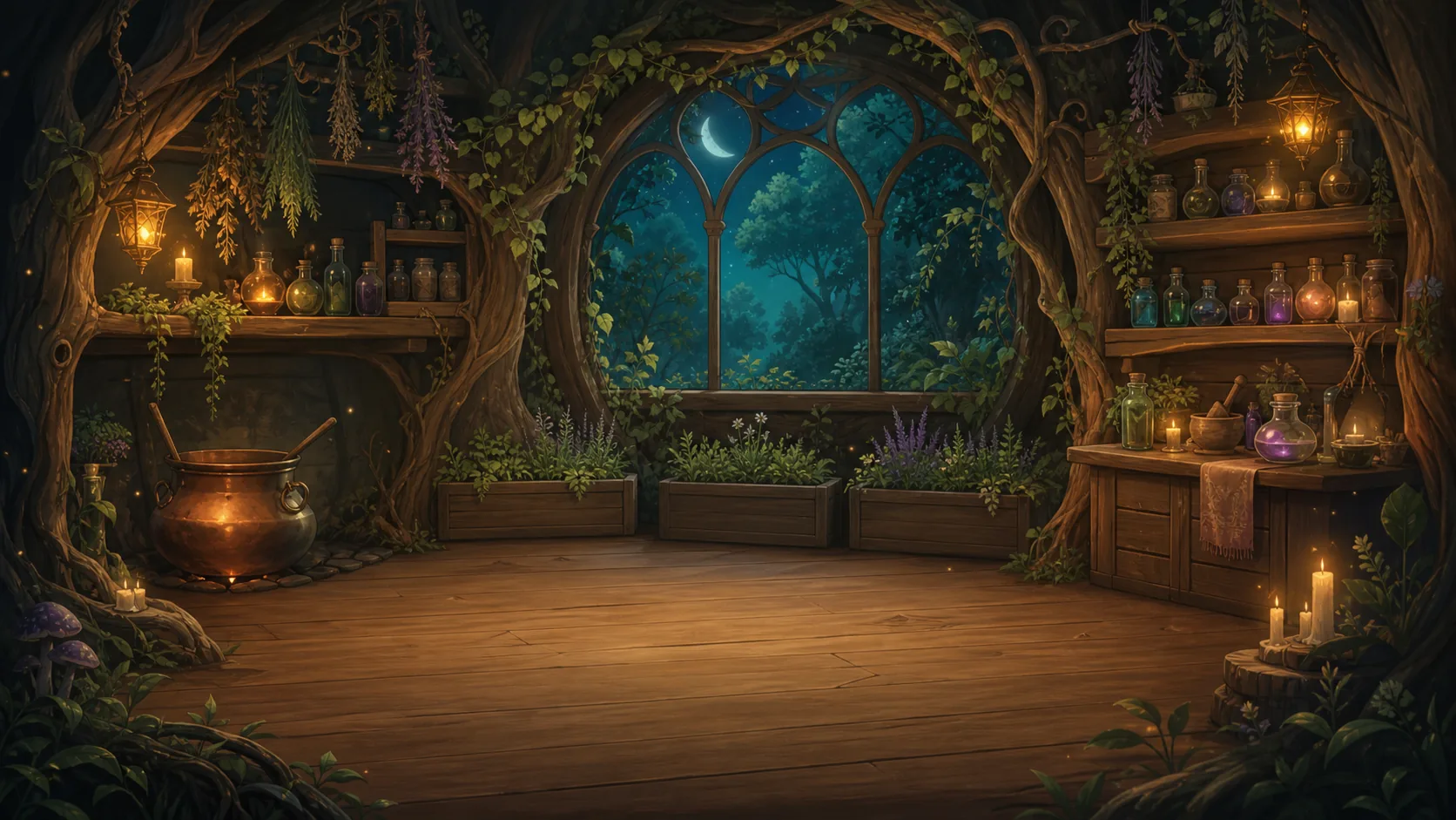 The main workshop at night